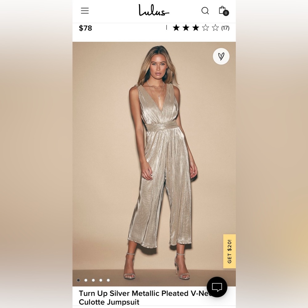 Lulus Metallic V-Neck Jumpsuit